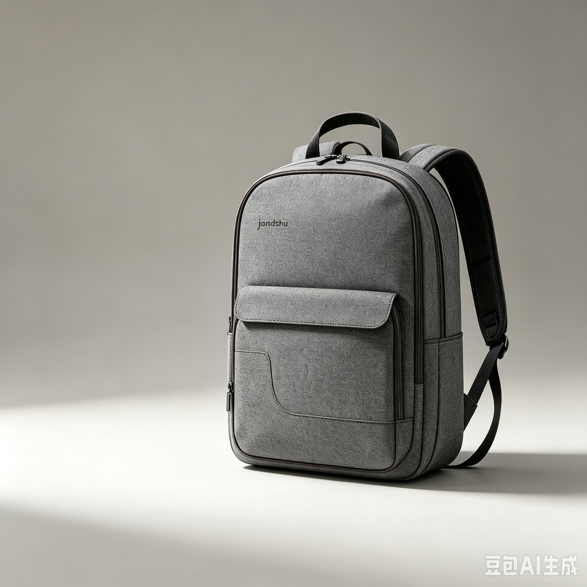 Jandshu Rock Gray Casual Minimalist Work Backpack, Multi-Pocket Laptop Daypack